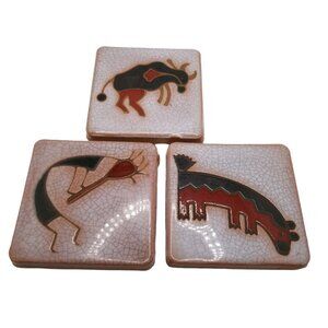VTG Arius Santa Fe Art Tiles Southwestern Symbols 1987 Made in Italy Kokopelli